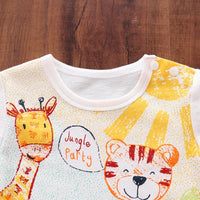 Baby's Jumpsuit with Cartoon Animals Patterns - PrettyKid