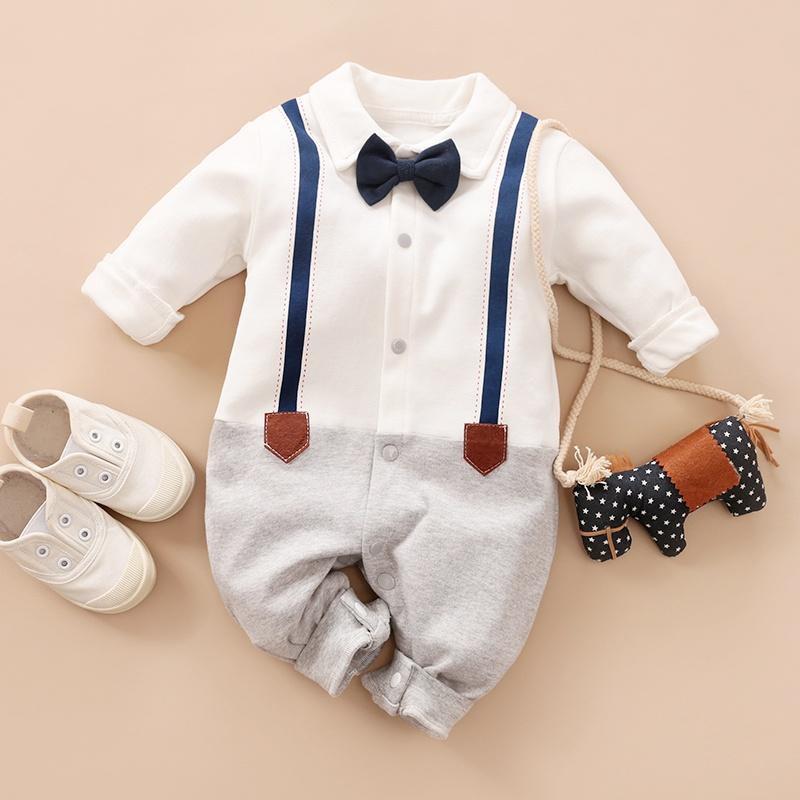 Classic Bow Tie Strap Solid Jumpsuit Wholesale children's clothing - PrettyKid