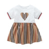 Cotton High Quality Classic Stripe Short-sleeve Dress - PrettyKid