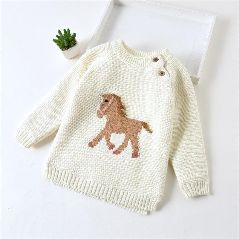 Autumn and Winter Children's Thickened Sweater Knitted Bottoms Baby - PrettyKid