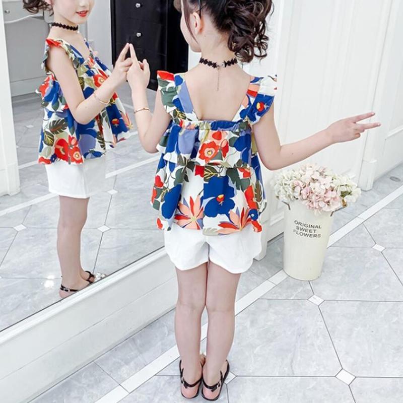 Girl Floral Tiered Cami Top & Shorts - PrettyKid