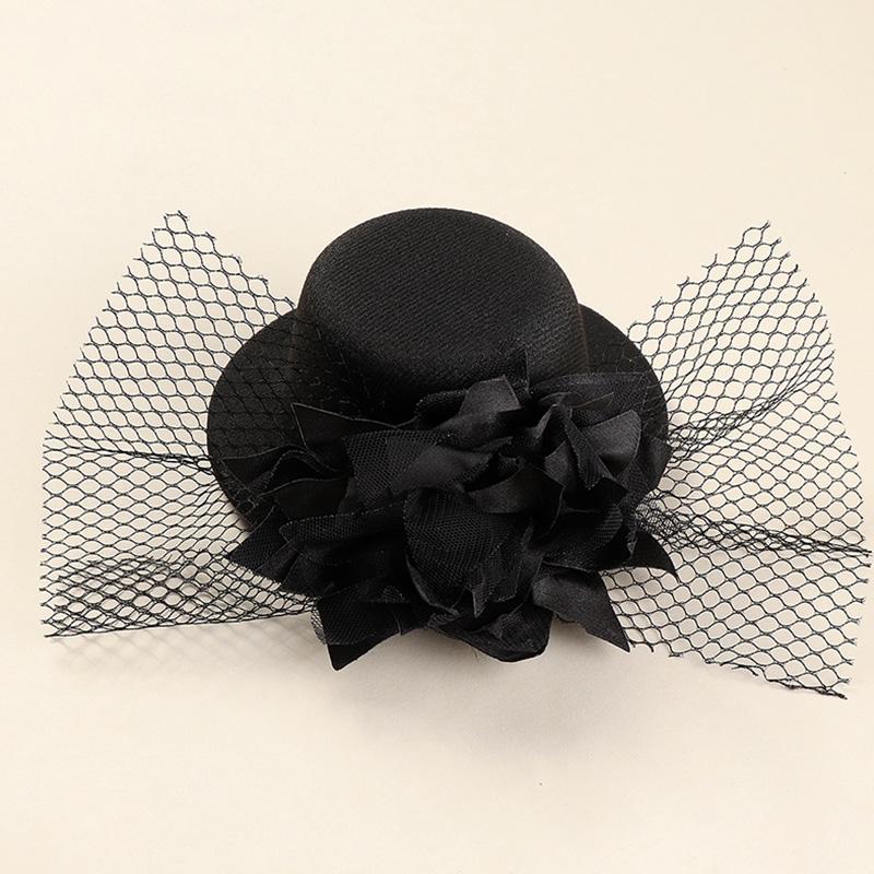 Girl 3D Flower Decor Mesh Formal Hat - PrettyKid