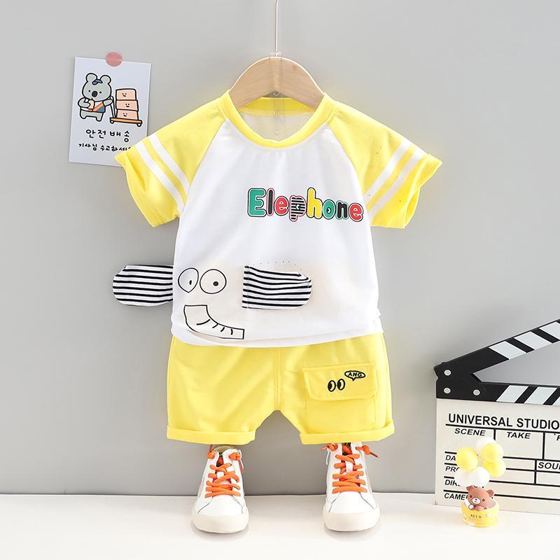 Toddler Boy Cartoon Pattern Summer T-Shirt & Shorts Wholesale Children's Clothing - PrettyKid