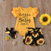 Baby Girls Sets Little Miss Sassy Pants Sunflower Print Wholesale Baby Clothing - PrettyKid