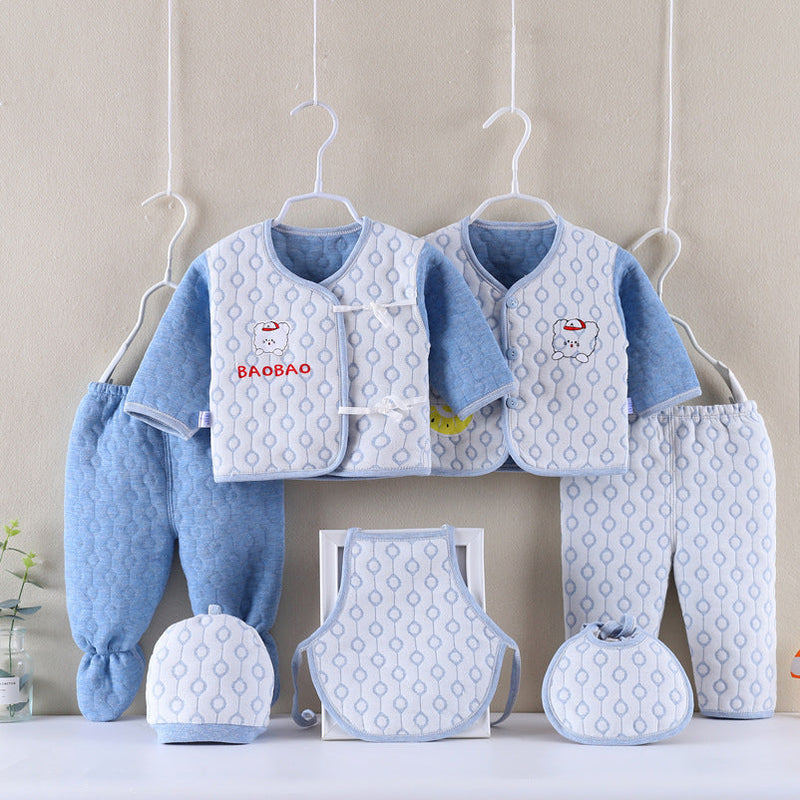 0-24M Boneless Stitched Three-Layer Warm Seven-Piece Gift Box Baby Outfit Sets Wholesale Baby Clothes - PrettyKid