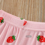Toddler Girl Strawberry Pattern Summer Cami & Shorts Wholesale Children's Clothing - PrettyKid