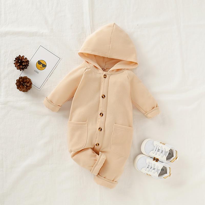 Solid Hooded Jumpsuit for Baby - PrettyKid
