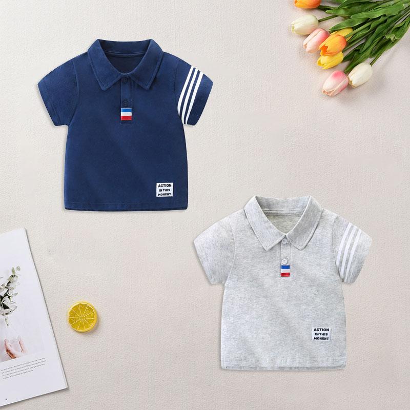 Toddler Boy Stripes Pattern Summer Polo Shirt Wholesale Children's Clothing - PrettyKid