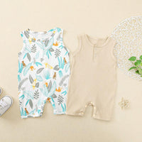 Baby Tropical Pattern Cotton Summer Bodysuit - PrettyKid