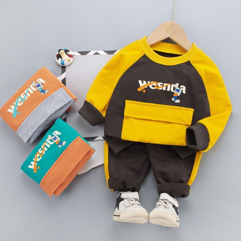 2-piece Color-block Sweatshirt & Pants for Children Boy - PrettyKid