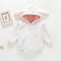 Baby winter Romper with Hoodie Rabbit Pattern Wholesale - PrettyKid