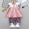 Toddler Girl Carrot Pattern Doll Collar Top & Shorts Wholesale Children's Clothing - PrettyKid