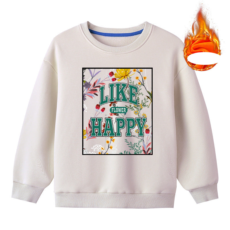 18M-10Y Kids Cute Alphabet Flower Print Long Sleeve Crew Neck Top Kids Clothes Wholesale - PrettyKid