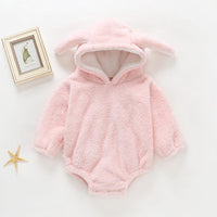 Baby winter Romper with Hoodie Rabbit Pattern Wholesale - PrettyKid