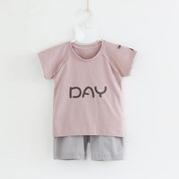 Toddler Boy Letter Print Pajama T-shirt & Shorts - PrettyKid