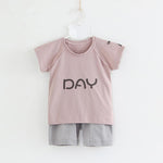 Toddler Boy Letter Print Pajama T-shirt & Shorts - PrettyKid