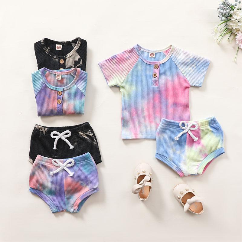 Baby Girl 2pcs Tie Dye T-shirt & Shorts - PrettyKid