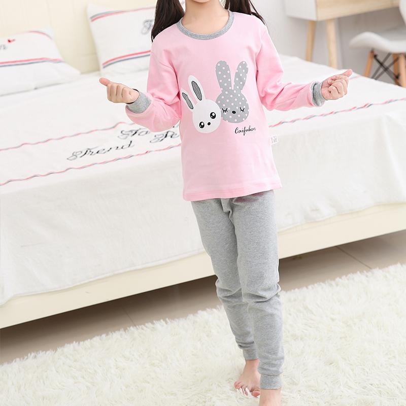 2-piece Rabbit Pattern Pajamas Sets for Toddler Girl - PrettyKid