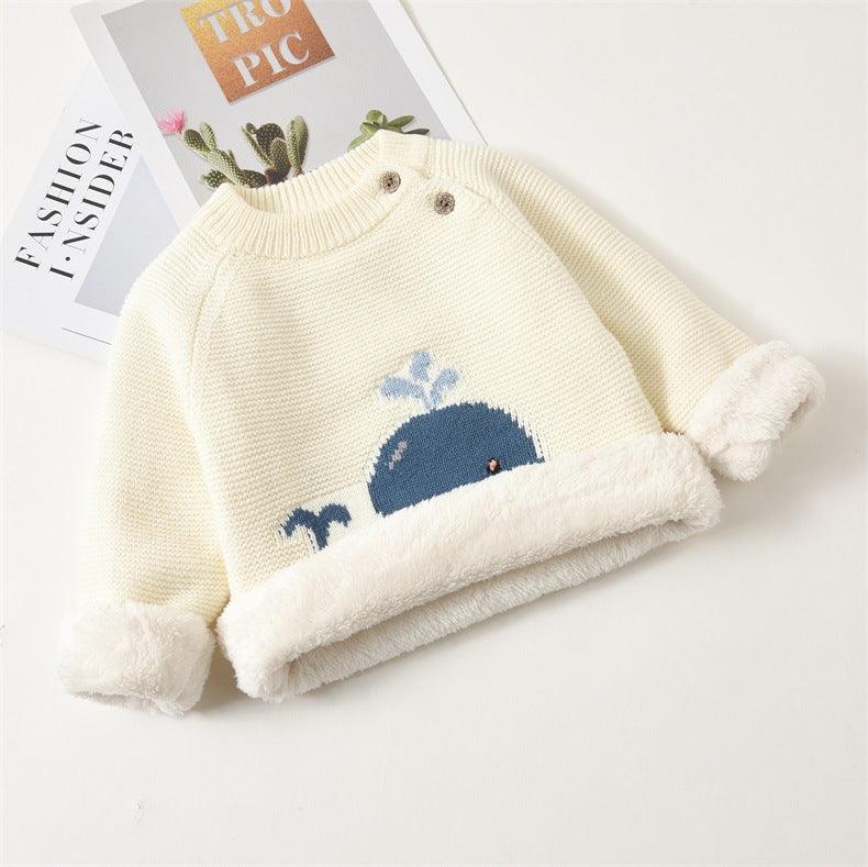 Autumn and Winter Children's Thickened Sweater Knitted Bottoms Baby - PrettyKid