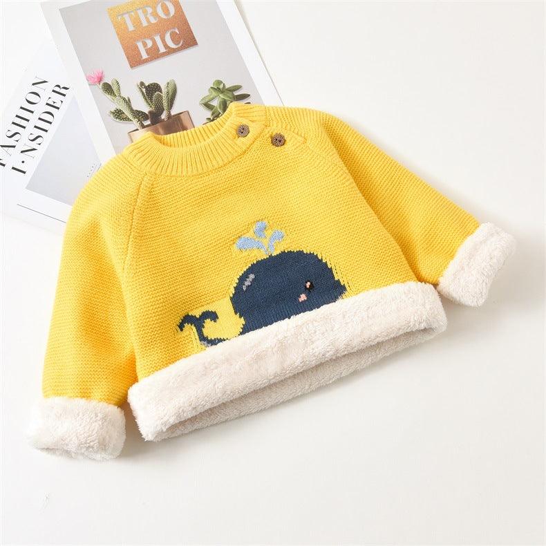 Autumn and Winter Children's Thickened Sweater Knitted Bottoms Baby - PrettyKid