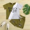 2-6Y Short Sets For Boys Simple Colorblock Short Sleeve Drawstring Wholesale Toddler Boy Clothes - PrettyKid