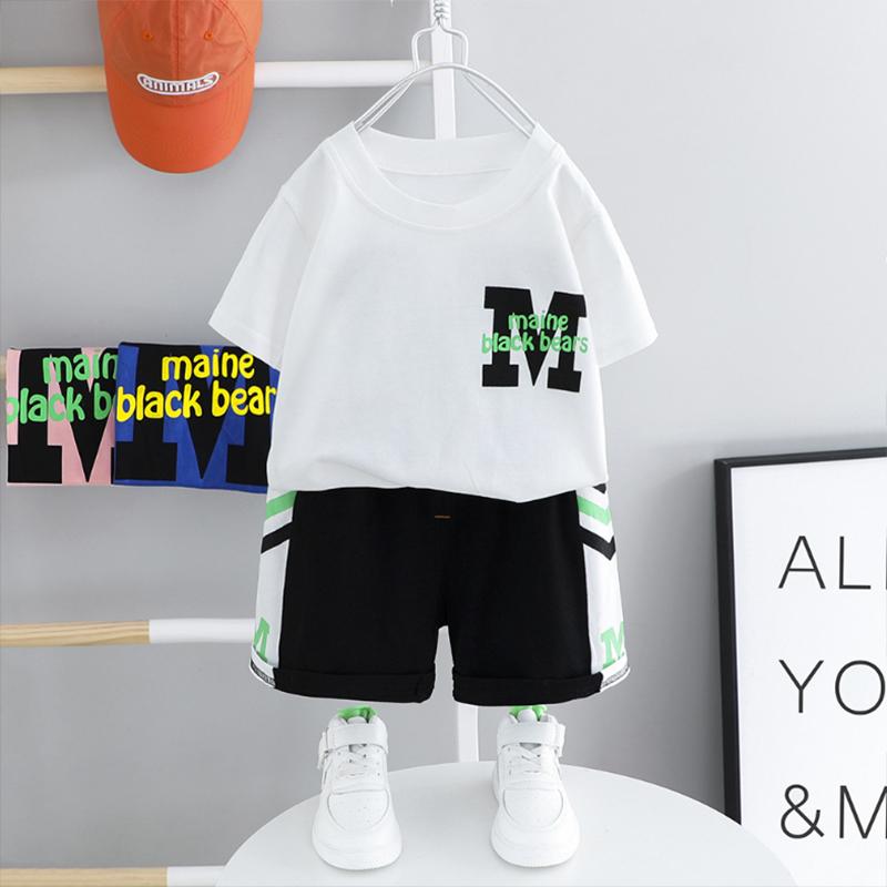 Toddler Boy Letter Print T-shirt & Shorts - PrettyKid