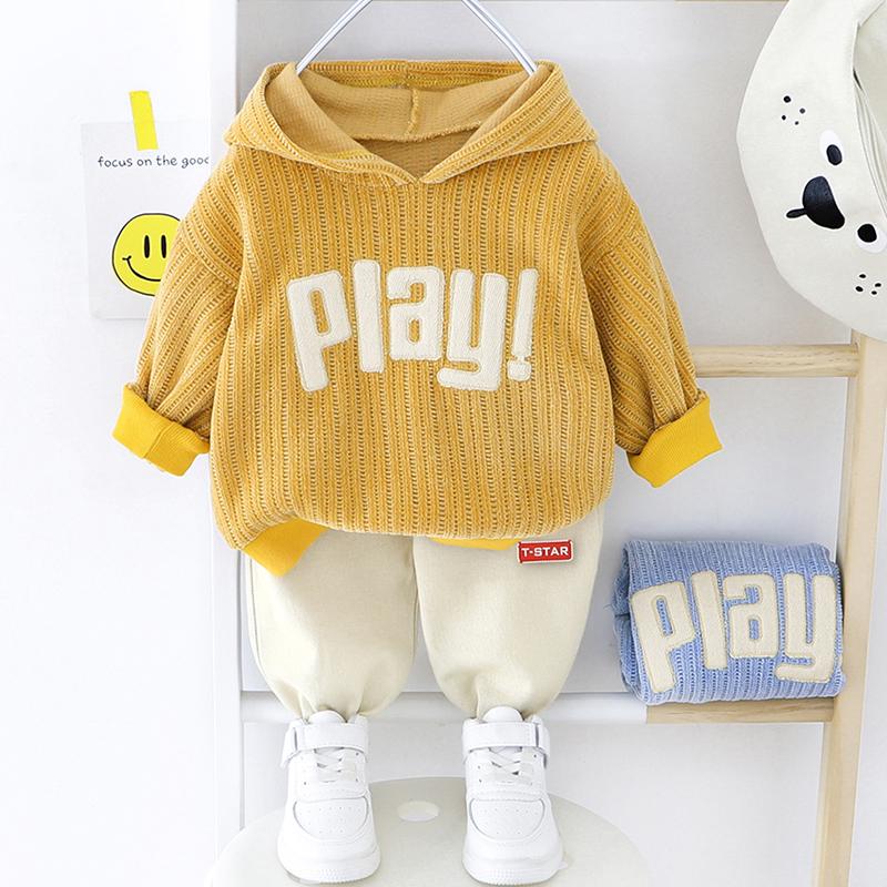 2-piece Letter Pattern Hoodie & Pants for Toddler Boy Children's Clothing - PrettyKid