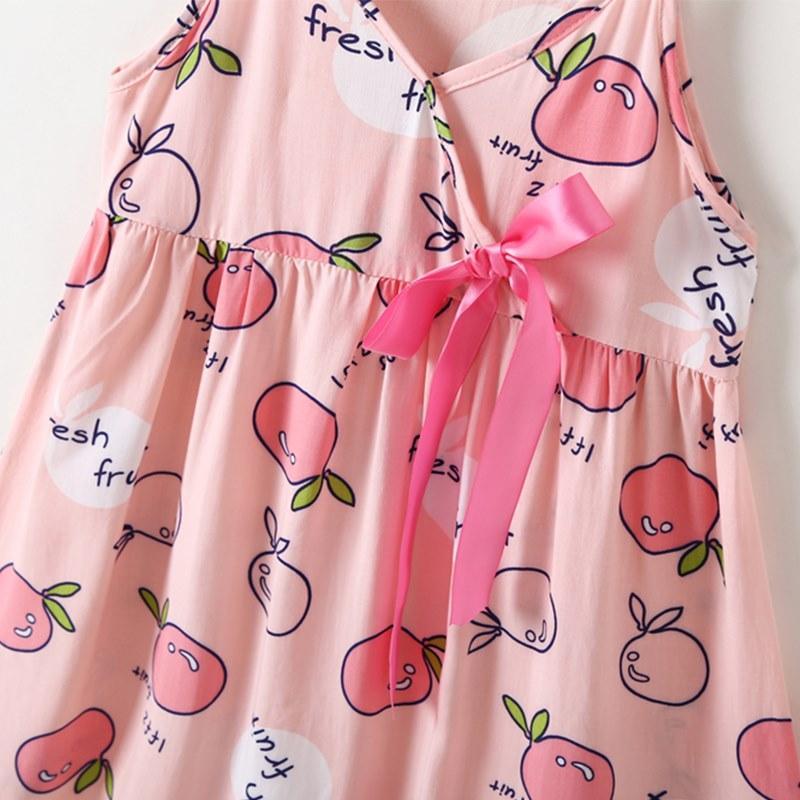 Toddler Girl Apple Print V-neckline Slip Dress - PrettyKid