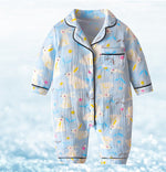 3-18M Baby Solid Color Muslin Pajamas Jumpsuit Wholesale Baby Boutique Clothing - PrettyKid
