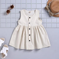 Solid Sleeveless Dress for Toddler Girl Wholesale children's clothing - PrettyKid