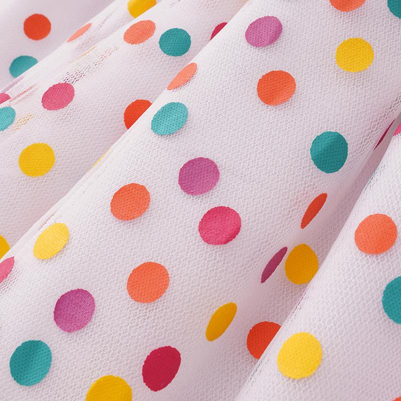 Toddler Girl Rainbow T-shirt & Colorful Polka Dot Mesh Skirt Wholesale Children's Clothing - PrettyKid