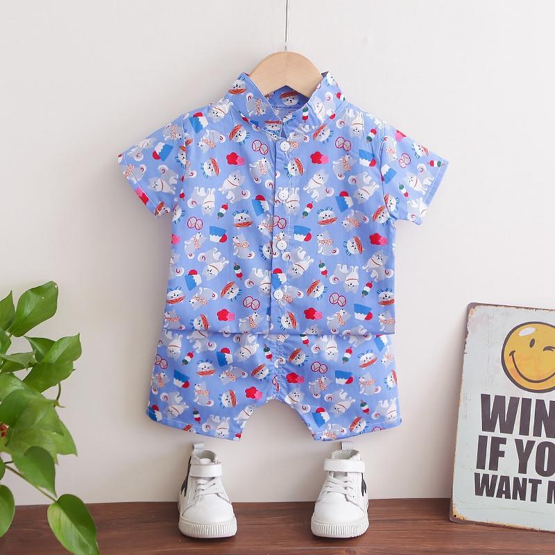 2-piece Cartoon Short Sleeve Shirt & Shorts for Children Boy - PrettyKid