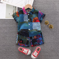 Toddler Boy Floral Shirt Suit - PrettyKid