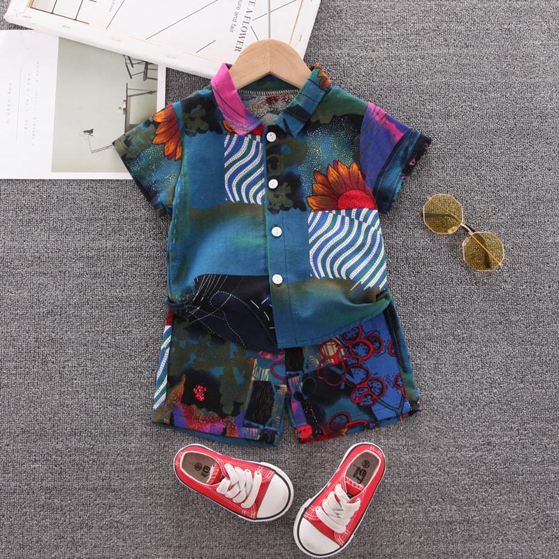 Toddler Boy Floral Shirt Suit - PrettyKid