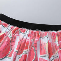 Baby Girls Watermelon Print Top & Watermelon Allover Mesh Skirt - PrettyKid