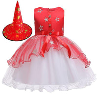 Girls Party Dress Princess Tutu Skirt Girls Star Mesh Dress With Hat - PrettyKid