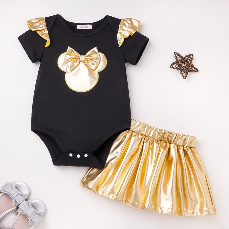 Baby Girl Cute Bodysuit & Skirt - PrettyKid