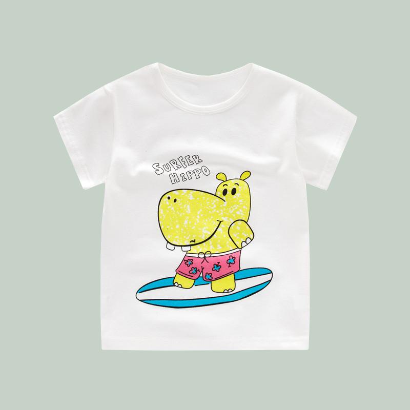 Boy Cartoon Animal Pattern Cotton T-shirt Children's Clothing - PrettyKid