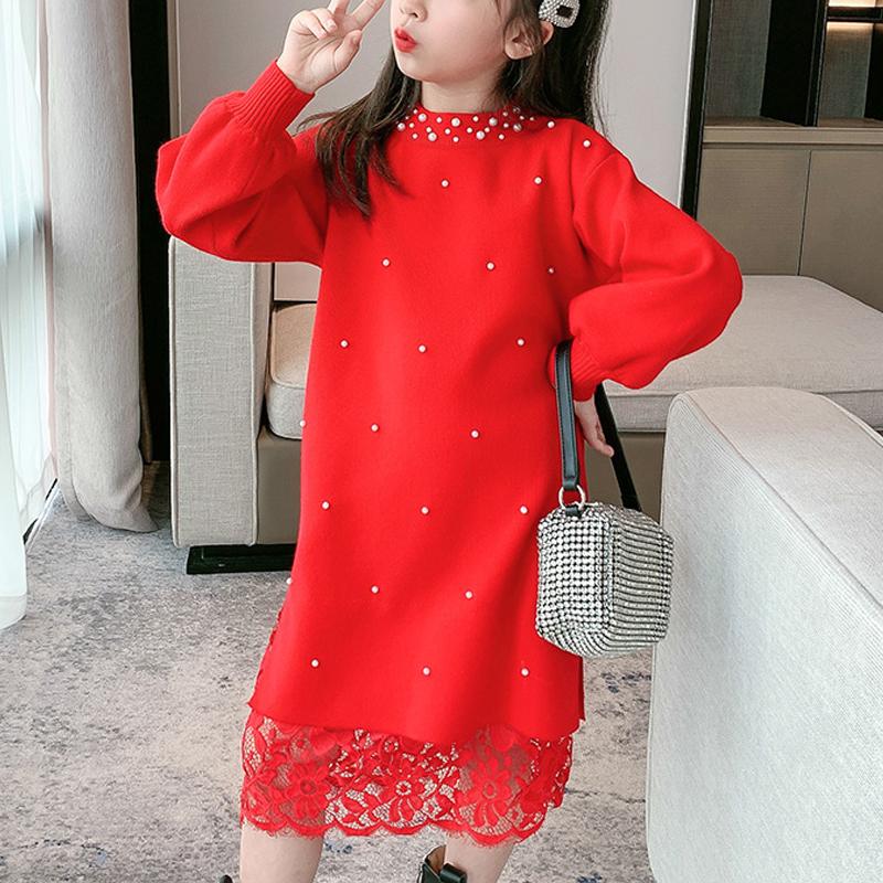 Sweet Solid Sweater Dress for Toddler Girls - PrettyKid