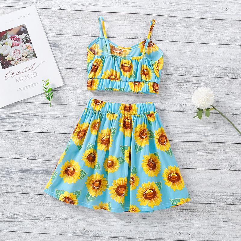 Toddler Girl Cami Top & Sunflower Print Dress - PrettyKid