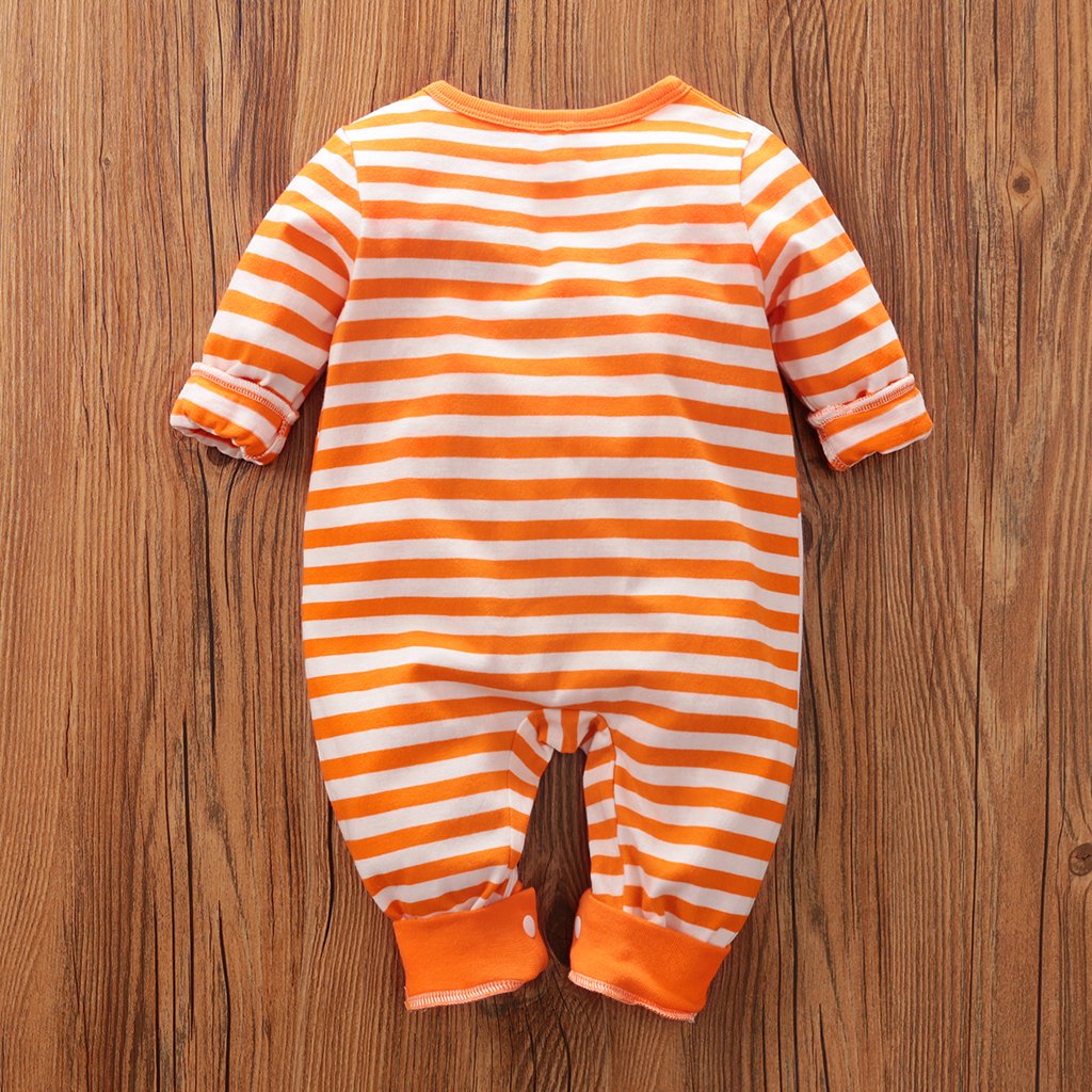 Striped Fox Print Romper Wholesale children's clothing - PrettyKid