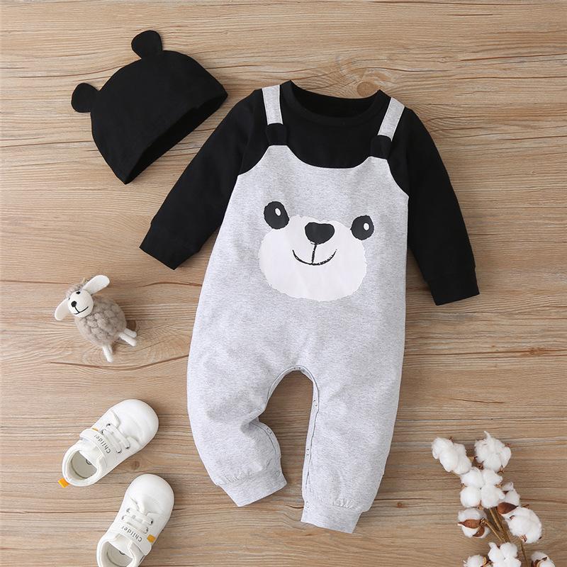 2-piece Panda Pattern Jumpsuit & Hat for Baby - PrettyKid