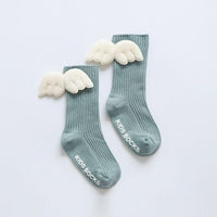 Cute Letter Pattern Soild Wing Decoration Socks - PrettyKid