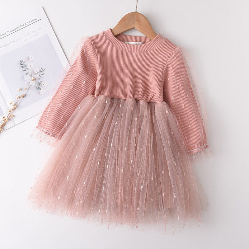 Toddler Girls Cotton Sweet Solid Dress - PrettyKid