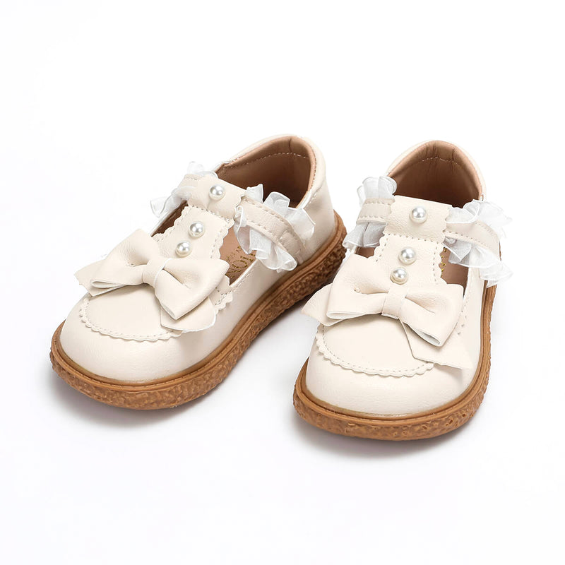 Wholesale Kid Pearl Bowknot Low Heel Shoes in Bulk - PrettyKid