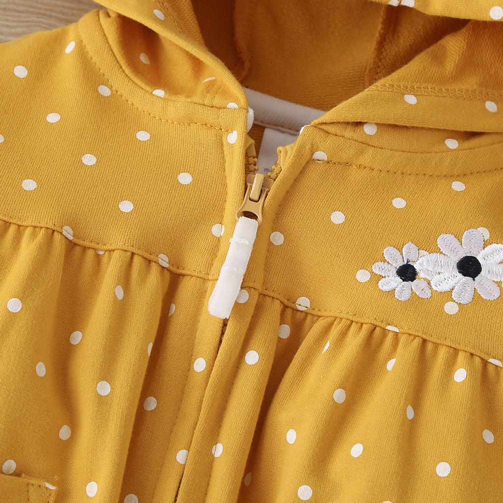 Baby Girls Yellow Dot Vest Coat Jumpsuit Pants Set Plain Baby Clothes Wholesale - PrettyKid