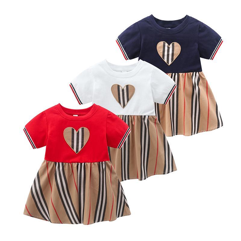 Cotton High Quality Classic Stripe Short-sleeve Dress - PrettyKid