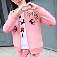 3-piece Swallow Pattern Coat & Sweatshirt & Pants for Girl - PrettyKid