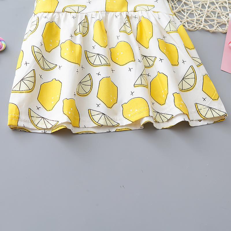 Toddler Girl Lemon Print Ruffle Armhole Top & Shorts - PrettyKid