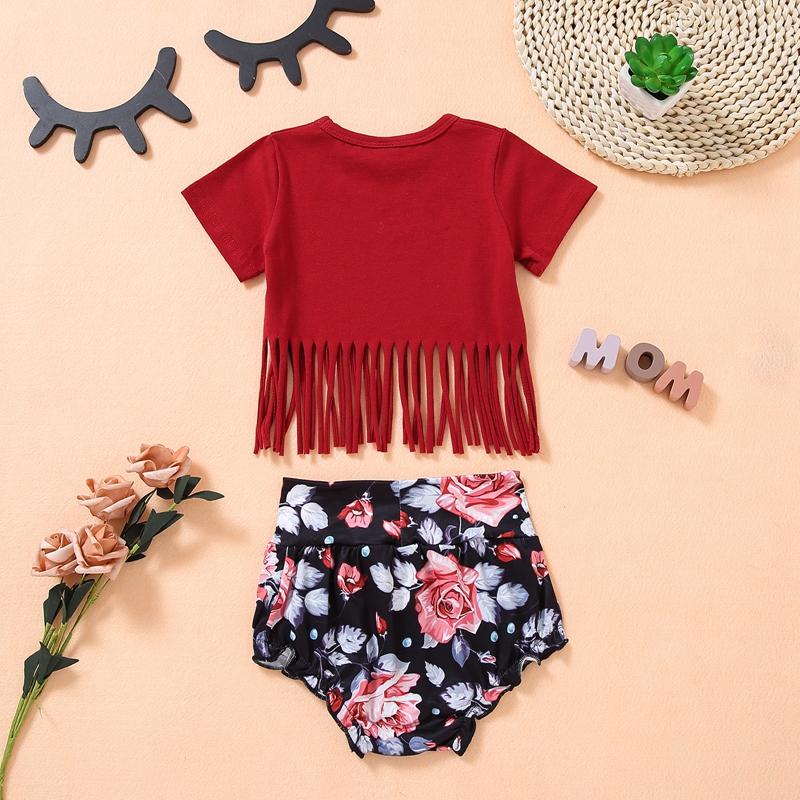 Baby Boy Floral Pattern Suit T-Shirt & shorts - PrettyKid